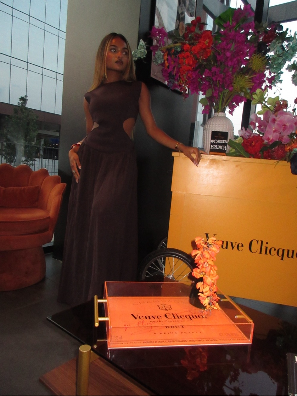 Sleeveless Brown Maxi Dress - Picture 5 of 5